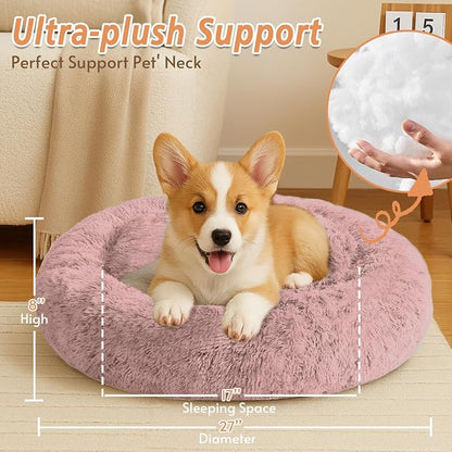 JOLLYVOGUE Calming Dog Bed Medium Size Dog, Anti-Anxiety Donut Medium Pet Bed - Image 5