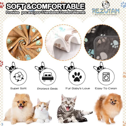 Rezutan Upgraded Dog Blankets for Medium Dogs, 3 Pack Dog Cat Blanket Washable - Image 2