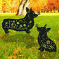 Corgi Metal Garden Stakes Yard Decor, Lawn Ornaments, Dachshund Outdoor by RNGMSI