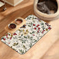 Butterfly Flower Dog Food Mat, Vintage Berry Absorbent Pet Feeding Mat by Unknown