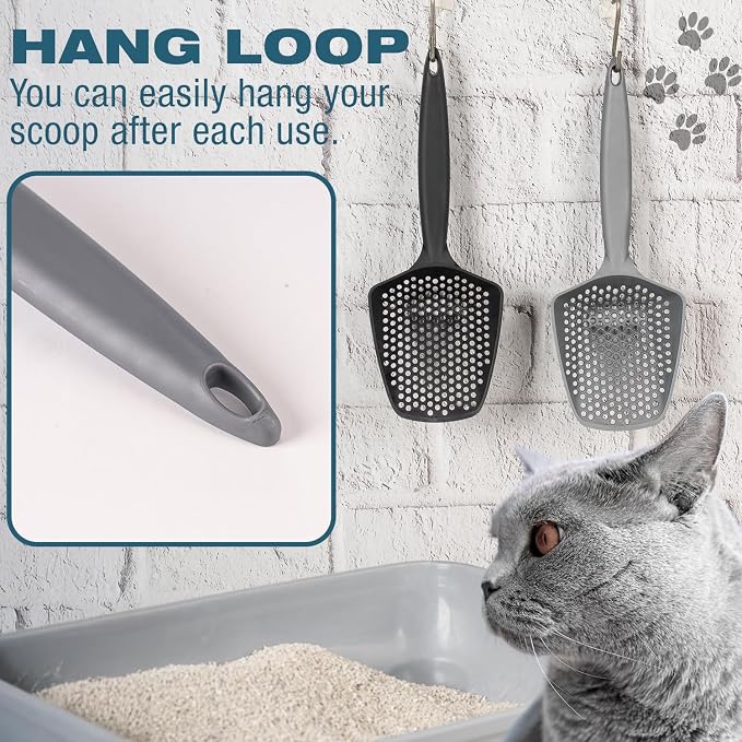 Set of 2 Cat Litter Scoop with Small Holes, Deep Sifting Shovel - Image 5