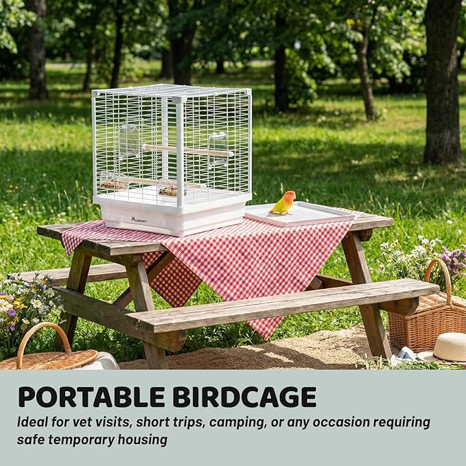 17.3" Portable Travel Bird Cage, Parrot Cage, Ample Room - Image 6