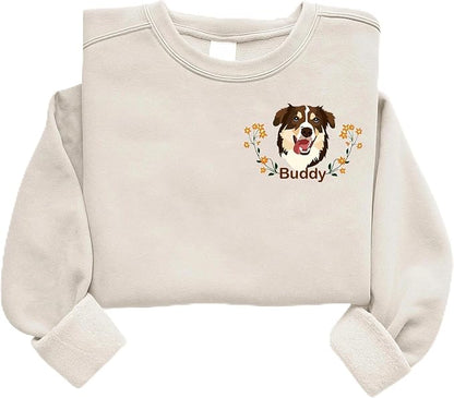 Custom Pet Sweatshirts with Photo and Name, Personalized Dog Sweatshirt by Unknown