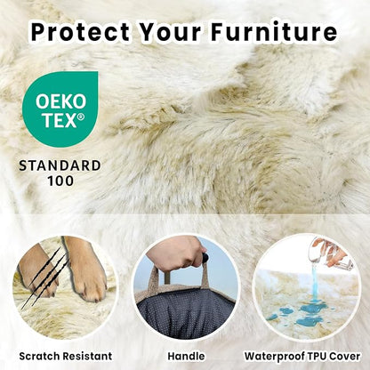Calming Dog Couch Bed for Medium Dogs/Cats, 35 x 31 inch Waterproof Removable - Image 3