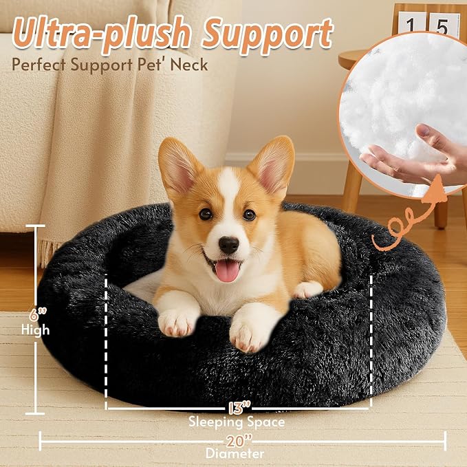 JOLLYVOGUE Calming Small Dog & Cat Bed - Image 2
