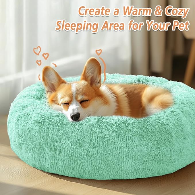JOLLYVOGUE Calming Dog Bed Medium Size Dog, Anti-Anxiety Donut Medium Pet Bed - Image 4