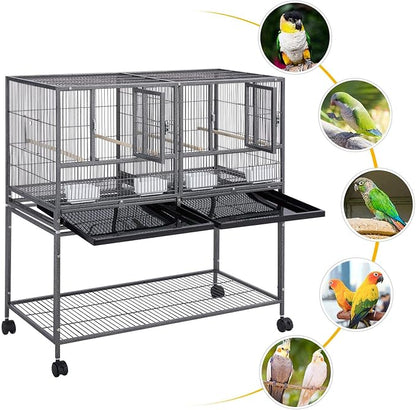 Yaheetech Stackable Divided Breeder Breeding Parakeet Bird Cage - Image 6