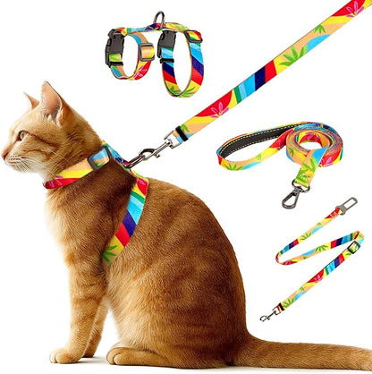 Cat Harness and Leash Set, Anti Escape Adjustable Cat Leash, Comfortable Soft by BECHTEL