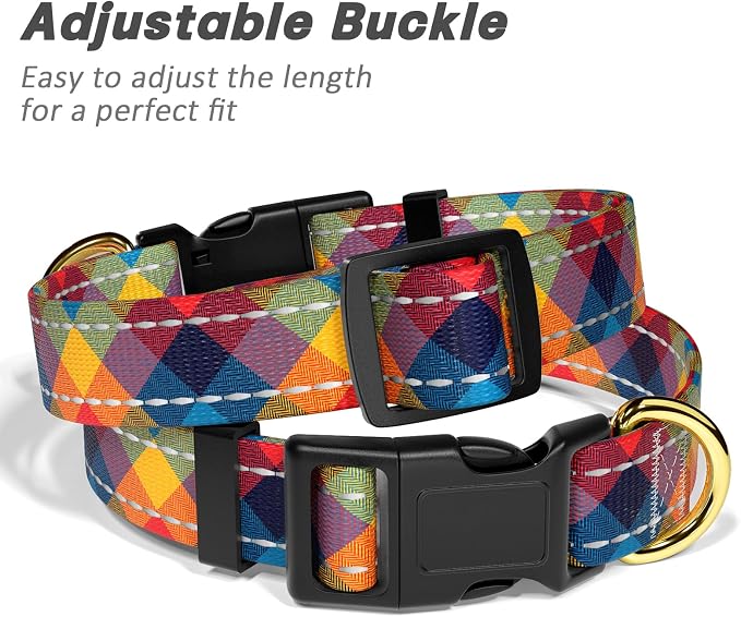 Reflective Dog Collar for Large Dogs, Cute Boho Adjustable Heavy-Duty Nylon - Image 6