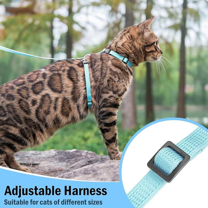 PUPTECK Adjustable Cat Harness and Leash Set Escape Proof Kitten Strap Collar - Image 5