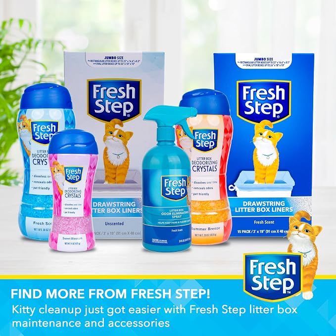 Fresh Step Jumbo Sifting Drawstring Cat Litter Box Liners, Heavy Duty Kitty - Image 6
