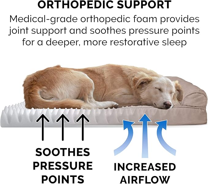 Furhaven Orthopedic Dog Bed for Large/Medium Dogs w/ Removable Bolsters & - Image 5