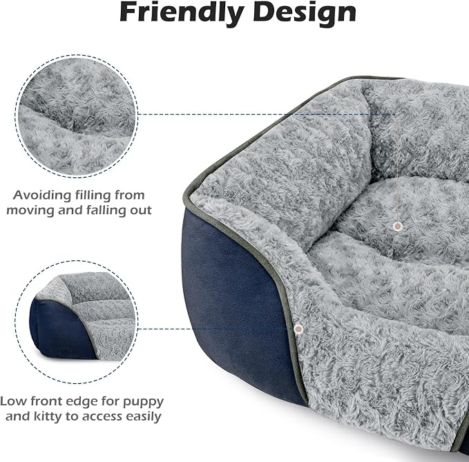 INVENHO Small Dog Bed Rectangle Washable Orthopedic Soft Calming Sleeping - Image 5