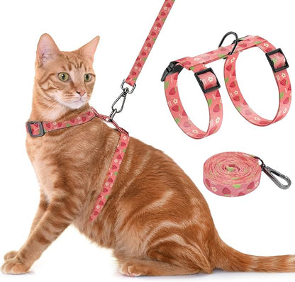 Cat Harness and Leash Set, Adjustable Kitten Harness Escape Proof Cats Harness by Seyezo