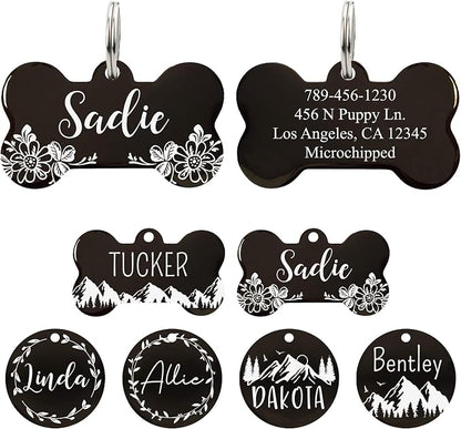 UltraJoys Stainless Steel Pet ID Tag Dog Name Tags Personalized Front and Back by UltraJoys