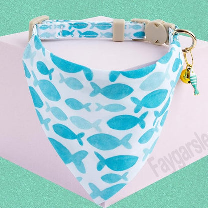 Faygarsle 2 Pack Fish Pattern Cat Collar Set - Image 3