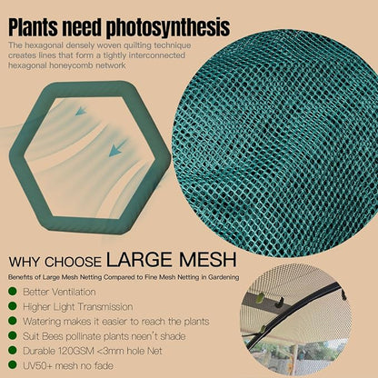 Large Tunnel 8.2'x4' Plant Netting Cover 4FT Tall Crop Cage Netting Pest Guard - Image 6