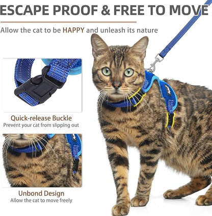 PUPTECK Cat Harness and Leash Set Escape Proof, Reflective Adjustable Soft Mesh - Image 3