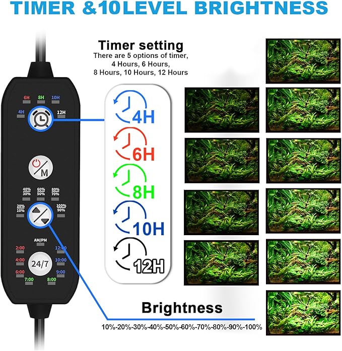 SEAOURA Led Aquarium Light for 24 Inch to 30 Inch Fish Tank, 24/7 Cycle and DIY - Image 4