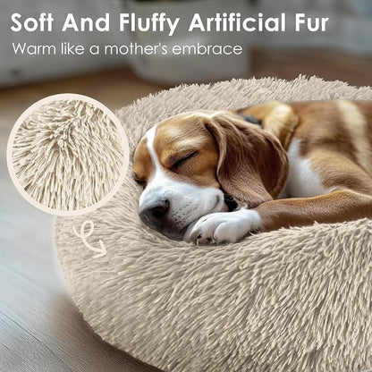 28in Large Dog Bed, Medium Size Dog and Cats, Calming Donut Bed - Image 5