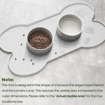 Dog Food Mat Anti-Slip Silicone Dog Bowl Mat Thicker Pet Placemat Waterproof - Image 3