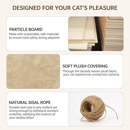 9-in-1 Cat Wall Shelves, Wall Mounted Cats Furniture Set - Image 5