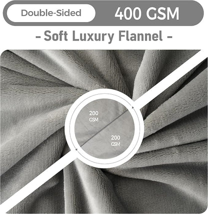 Waterproof Dog Blankets Light Grey, Soft Fluffy Sofa Car Bed Protector - Image 4