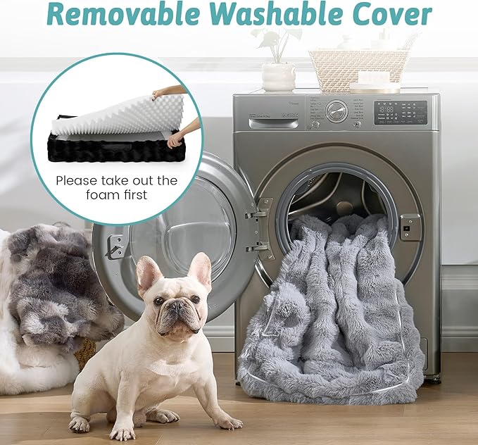 Orthopedic Dog Bed for Large Medium Size Dog, Soft and Warm Faux Fur Sofa for - Image 6