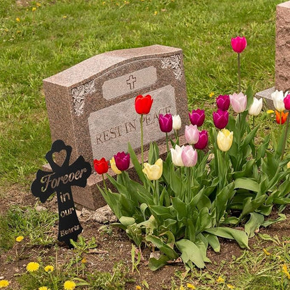 Grave Decorations for Cemetery: Forever in Our Hearts Metal Pet Grave Marker - Image 8
