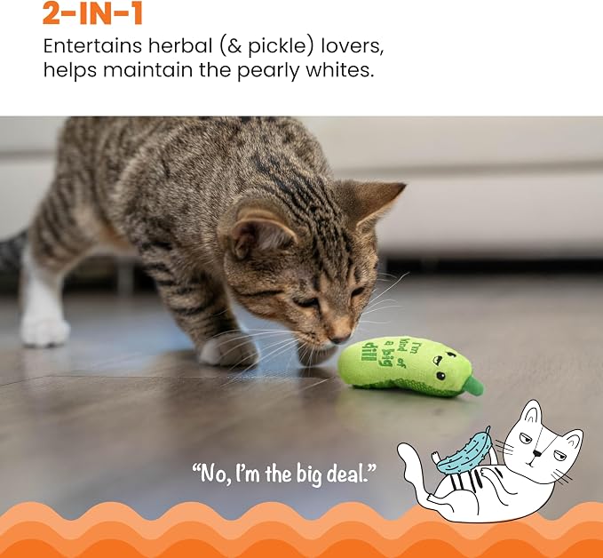Catstages Crunchy Pickle Kicker Cat Toy – Plush Crinkle Toy - Image 4