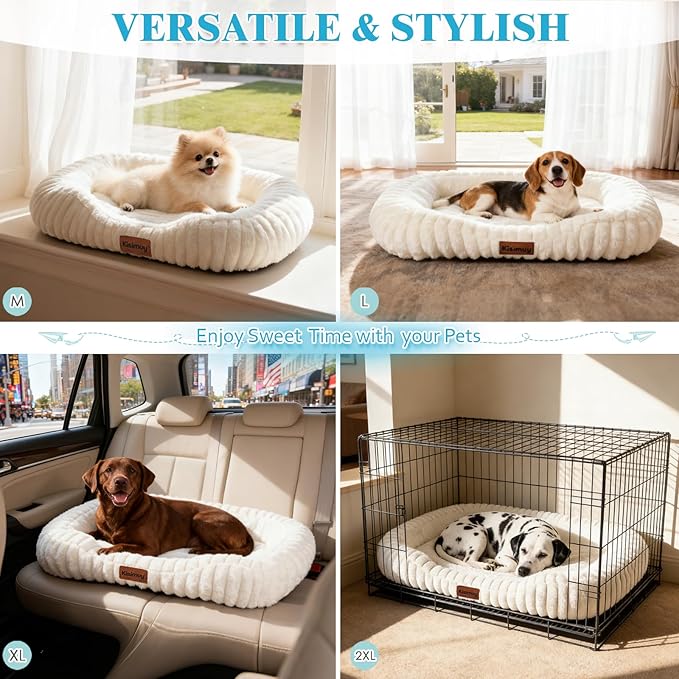 Dog Bed for Small & Medium Dogs – Calming Furry Puppy Bed - Image 9