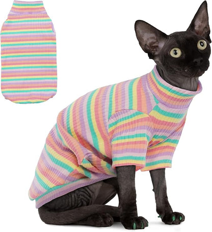 PUMYPOREITY Sphynx Cat Clothes, Turtleneck Sphynx Cat Sweaters, Cat Clothes by PUMYPOREITY