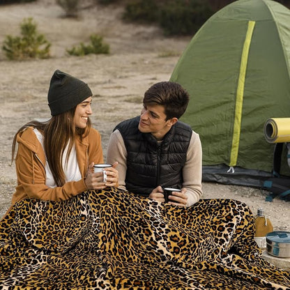 Bnuitland Leopard Print Flannel Twin Size Blanket - Image 6