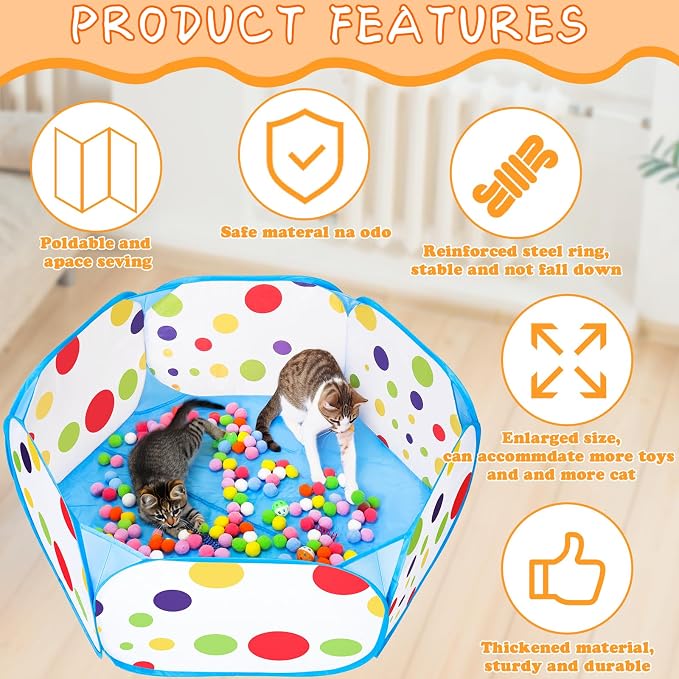 Palksky Ball Pit with 210 Toy Balls and 4 Spring Toys - Image 2