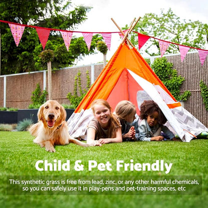 Artificial Grass Rug Outdoor Indoor 9FTX14FT Fake Grass Carpet Green Synthetic - Image 6