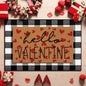 Tinideya 2 Pcs Valentine Door Mat Hello February 14th Welcome Non Slip Coir by Tinideya