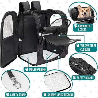 PetAmi Dog Backpack Carrier for Small Large Cat, Ventilated Pet Hiking Backpack - Image 4