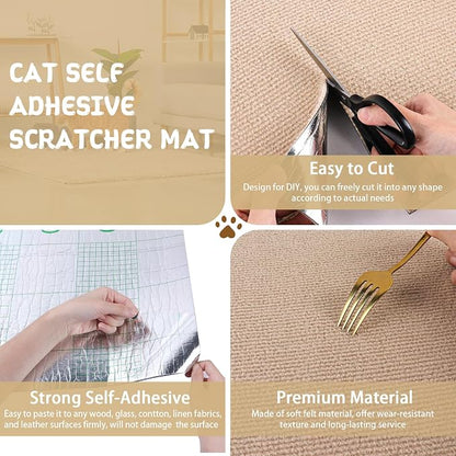 Climbing Cat Scratcher Mat Trimmable Cat Scratching Post Carpet 78.7’’x15.8’’ - Image 3