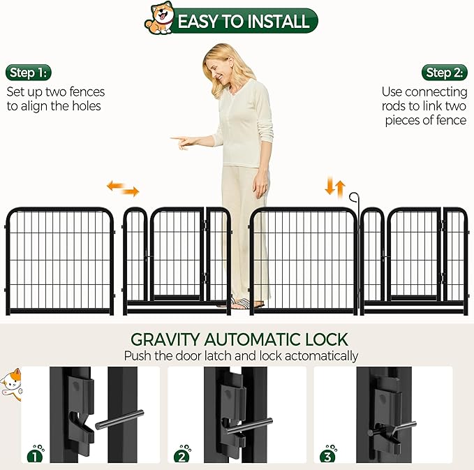 Yaheetech Dog Playpen Outdoor, 24 inch 24 Panels Dog Pen Indoor Heavy Duty - Image 6