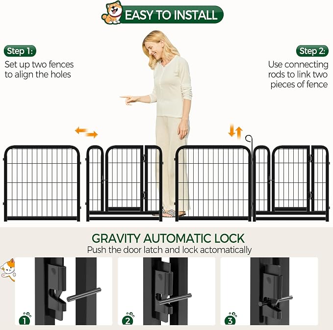Yaheetech Dog Playpen Outdoor, 24 inch 6 Panels Dog Pen Indoor Heavy Duty Puppy - Image 7