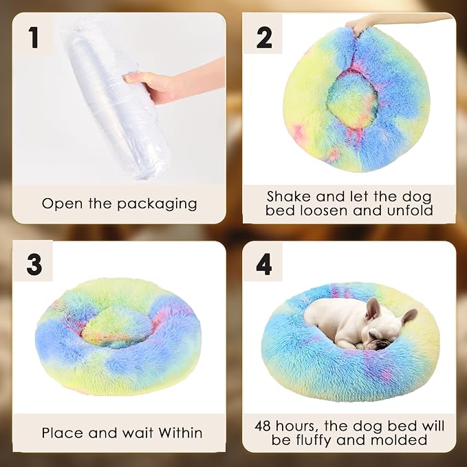 Dogs Bed for Small Dogs, Anti-Anxiety Washable Round Bed - Image 6