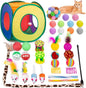 Retro Shaw 33Pcs Cat Toys for Indoor Cats Kitten, Collapsible Play Tunnel by RetroShaw