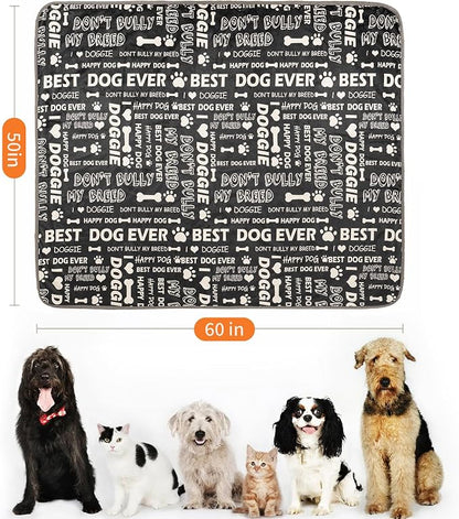 Waterproof Dog Blankets Pet Blanket 50"x60", Soft Fluffy Sofa Car Bed Protector - Image 2