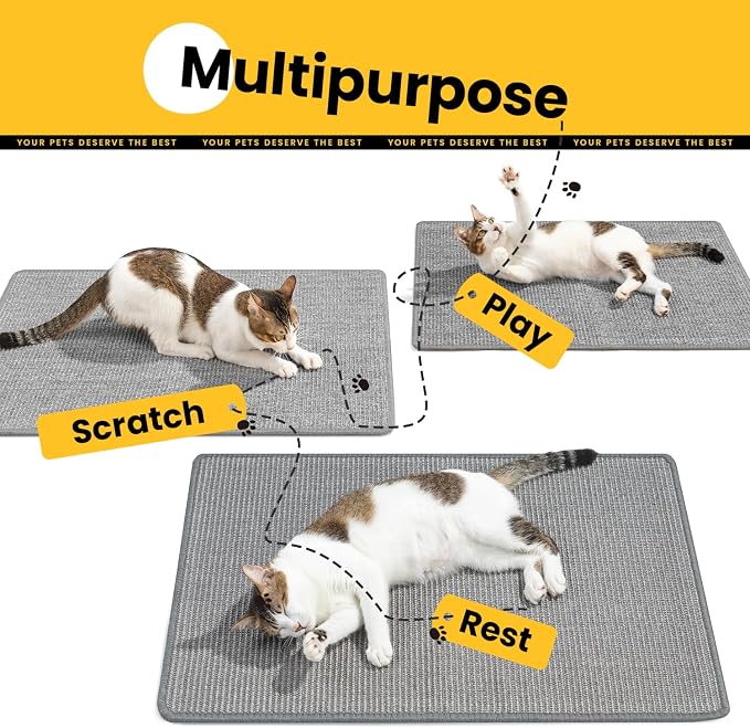 Cat Scratcher Mat, Natural Sisal Cat Scratch Pad - Image 5