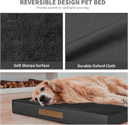 Large Comfy Washable Dog Bed, Orthopedic Egg Crate Foam Dog Crate Mat - Image 5