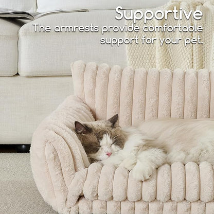 Hollypet Cat Bed Fluffy Plush Mutifuctional Double-Layer Soft Pet Couch - Image 4