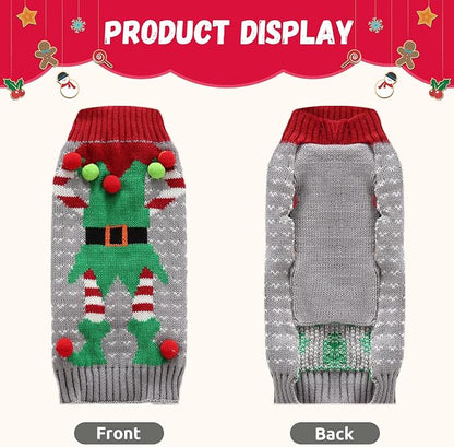 Dog Cat Ugly Christmas Sweater Boy Girl Xmas Pet Clothes Holiday Puppy Costume - Image 7