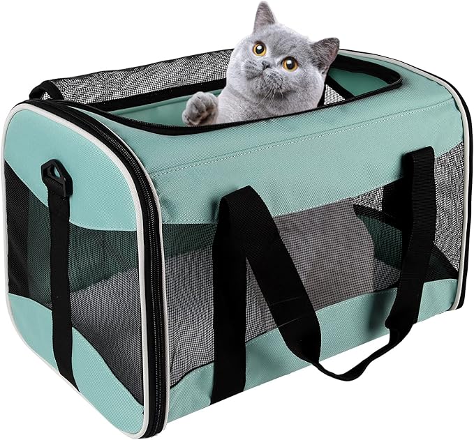 Cat Carrying Case Pet Dog Carrier Soft-Sided Cat Bag Airline Approved, Pet - Image 7