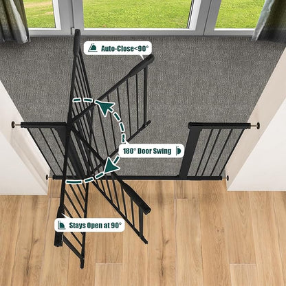 keny 29.7"-46" Baby Gate for Stairs, Auto Close Dog Gates for Doorways - Image 4