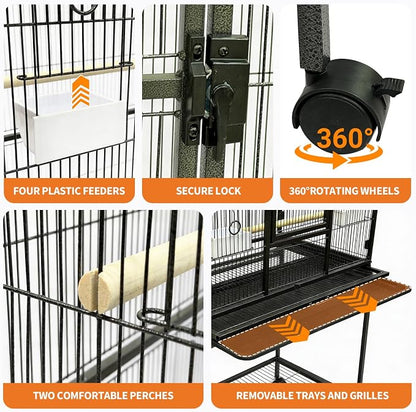 Large Bird Cage, 62.6" H Big Bird Cage - Image 6